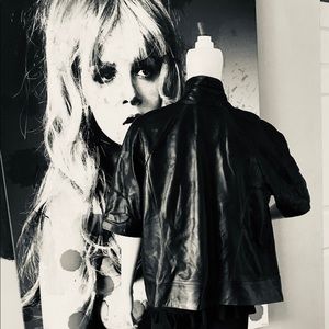 Derek Lam leather jacket for athlete